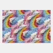 Stickerei Rainbow, Sky und Cloud Design Geschenkpapier Set (Vorderseite 2)