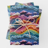Stickerei Rainbow, Sky und Cloud Design Geschenkpapier Set (Beispiel)