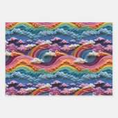 Stickerei Rainbow, Sky und Cloud Design Geschenkpapier Set (Vorderseite)