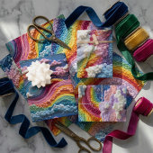 Stickerei Rainbow, Sky und Cloud Design Geschenkpapier Set