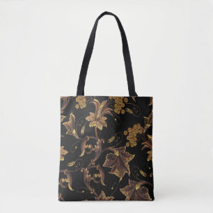 Stickerei-Renaissance goldenes florales nahtloses Tasche