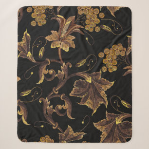 Stickerei-Renaissance goldfarbenes, nahtloses Pfla Sherpadecke
