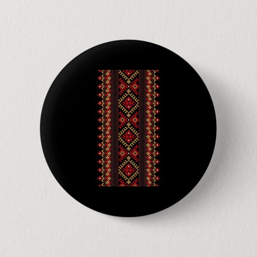 Stickerei Ukraine Vyshyvanka Print Ethnic Muster Button (Vorderseite)