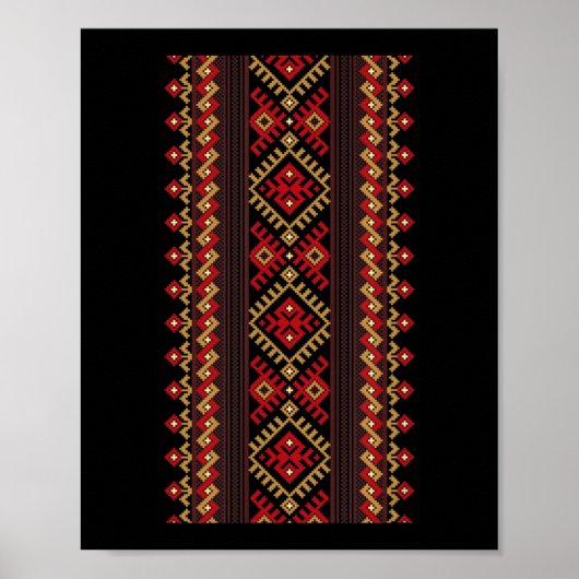 Stickerei Ukraine Vyshyvanka Print Ethnic Muster Poster (Vorne)