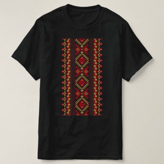 Stickerei Ukraine Vyshyvanka Print Ethnic Muster T-Shirt (Design vorne)