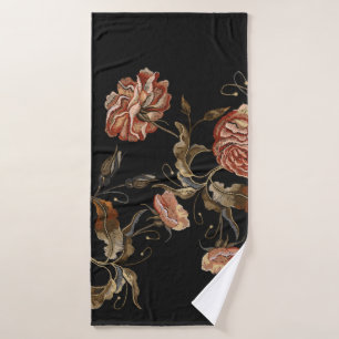 Stickerei Vintage Knospen der Rose Muster Badehandtuch