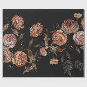 Stickerei Vintage Knospen der Rose Muster Geschenkpapier (Flach)