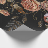 Stickerei Vintage Knospen der Rose Muster Geschenkpapier (Ecke)