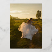 Stickereibesticktes Blankenrot Gold Folieneinladung (Rückseite)