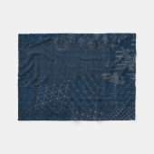 Stickereidesign im Sashiko-Stil - Fleecedecke (Vorderseite (Horizontal))