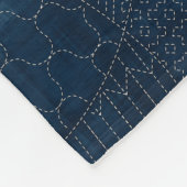 Stickereidesign im Sashiko-Stil - Fleecedecke (Ecke)