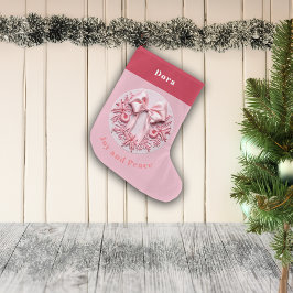 Stickereieffekt Pink Christmas Bow Individuelle Na Großer Weihnachtsstrumpf
