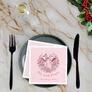 Stickereieffekt Pink Christmas Bow Individuelle Na Serviette