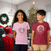 Stickereieffekt Rosa Weihnachtsbäume Freude & Frie T-Shirt