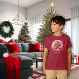 Stickereieffekt Weihnachten Lebkuchen Mann T-Shirt