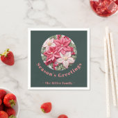 Stickereieffekt Weihnachten Poinsettia Individuell Serviette (Beispiel)