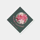 Stickereieffekt Weihnachten Poinsettia Individuell Serviette (Ecke)