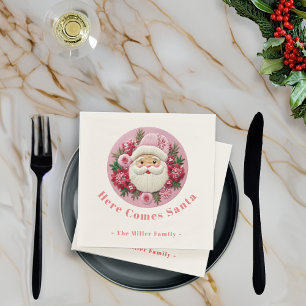 Stickereieffekt Weihnachten Weihnachtsmann Individ Serviette