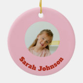 Stickereieffekt Weihnachtsbäume Eigener Name des F Keramik Ornament (Hinten)