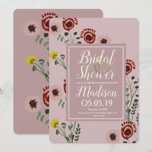 Stickereien aus geblümtem Brautparty, Vintag Einladung