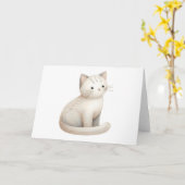 Stickereien Beige Kitty Cat Boho Blank Karte (Gelbe Blume)