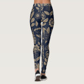 Stickereien Blume Dunkle Vintage Ornamente Leggings (Rückseite)