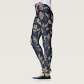 Stickereien Blume Dunkle Vintage Ornamente Leggings (Links)