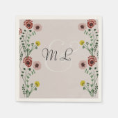 Stickereien botanischer Blumengarten Serviette (Vorderseite)