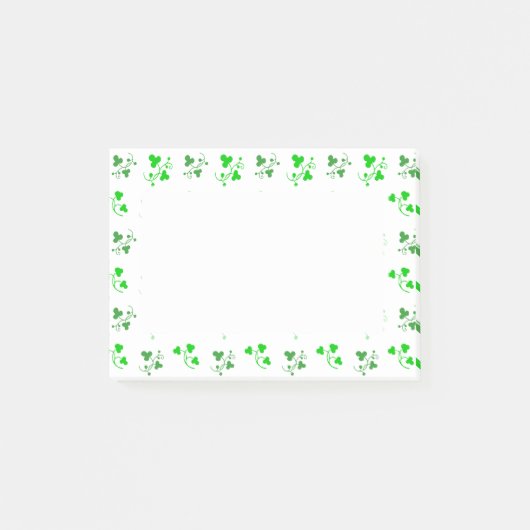 Stickereien für das grüne Kleeblatt Post-it Klebezettel (Vorderseite)