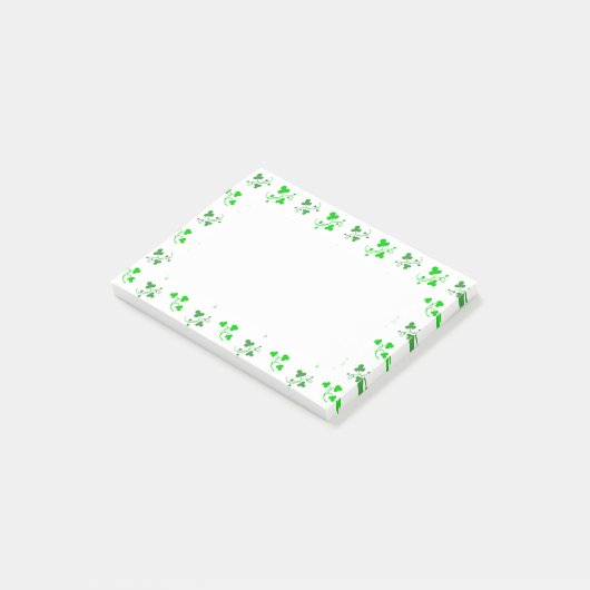 Stickereien für das grüne Kleeblatt Post-it Klebezettel (angewinkelt)