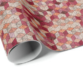 Stickereien mit Hexagons: Bohemisches Patchwork Pr Geschenkpapier (Rolleneckpunkt)