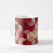 Stickereien mit Hexagons: Bohemisches Patchwork Pr Kaffeetasse (Vorderseite Links)