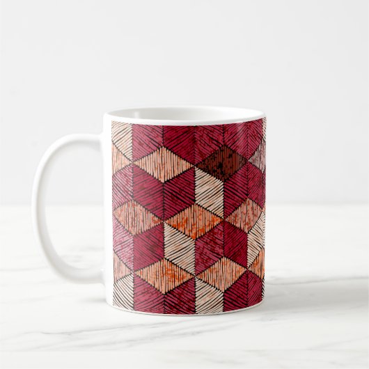 Stickereien mit Hexagons: Bohemisches Patchwork Pr Kaffeetasse (Links)