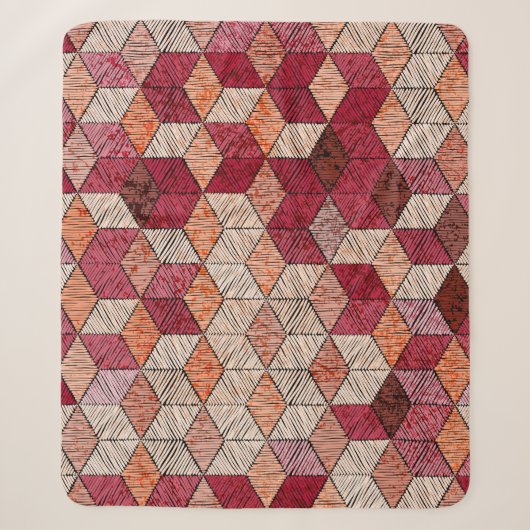 Stickereien mit Hexagons: Bohemisches Patchwork Pr Sherpadecke (Vorderseite)