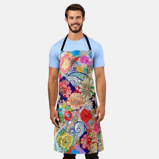 Stickereien nahtlos mit schönen Blume Schürze (Getragen)