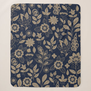 Stickereien nahtlos mit schönen Blume Sherpadecke