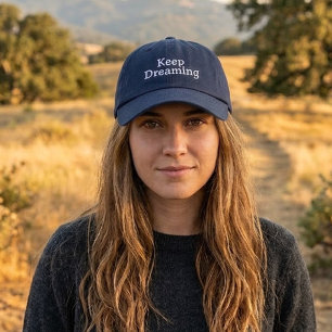 Stickereien Navy Inspirational Cap 'Keep Dreaming' Bestickte Baseballkappe