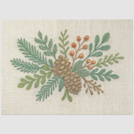 Stickereien Pinecone Seidenpapier (Vorderseite)