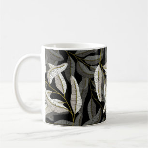 Stickereien: Schwarzweißdruck. Kaffeetasse