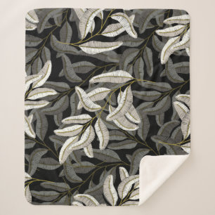 Stickereien: Schwarzweißdruck. Sherpadecke