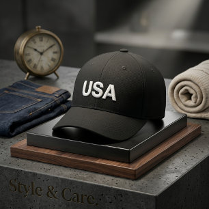 Stickereien-USA-Design-verstellbare Baseballkappe Bestickte Baseballkappe