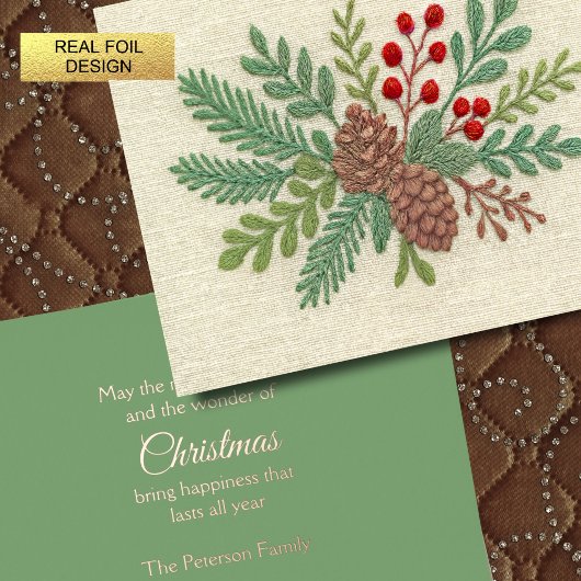 Stickereien Weihnachten Folien Feiertagskarte