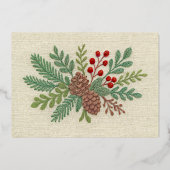 Stickereien Weihnachten Folien Feiertagskarte (Rückseite)