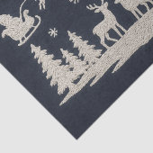 Stickereien Weihnachtswald Tiere Santa Sleigh Seidenpapier (Ausschnitt)