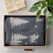 Stickereien Weihnachtswald Tiere Santa Sleigh Seidenpapier (Geschenk)