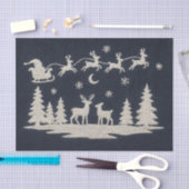 Stickereien Weihnachtswald Tiere Santa Sleigh Seidenpapier (Handwerk)