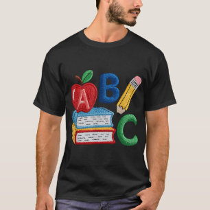 Stickereier Alphabet-Preschool-Lehrer zurück T-Shirt