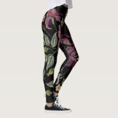 Stickereier Lila Irisschwarzer Hintergrund. Leggings (Rechts)