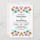 Stickereikunst Hochzeit der Blumen Einladung (Vorderseite)