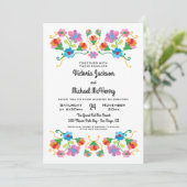 Stickereikunst Hochzeit der Blumen Einladung (Stehend Vorderseite)